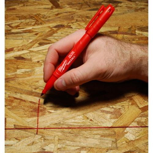 INKZALL Red Permanent Fine Tip Industrial Marker - Milwaukee