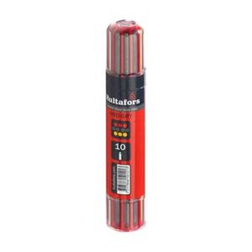 Dry Marker Refills Graphite Red Yellow Replacement Leads 10 Pack - Hultafors