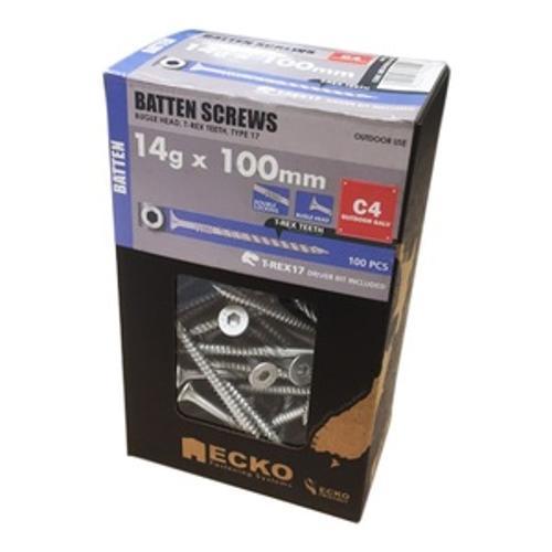 Batten Screw 14g CL4 Galv 100mm 100pk - Ecko
