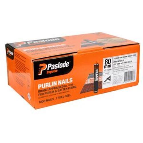 Impulse Fastener Purlin Nail 80 x 3.15mm Bright Ring Shank R Drive 1000 Pk