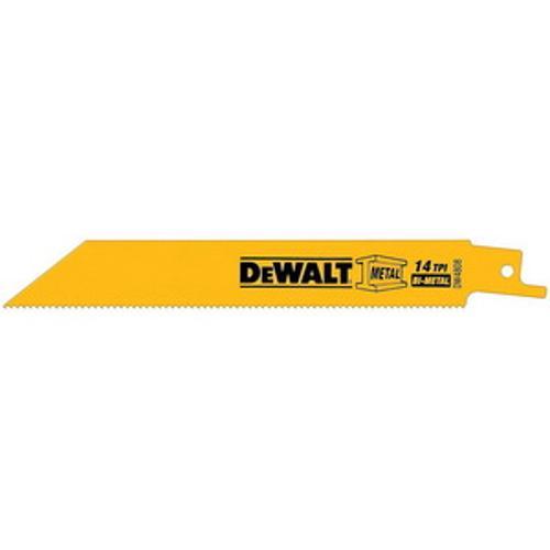 Bi-Metal Reciprocating Saw Blade Straight Back 14Tpi 150mm 5 Pack DW4808