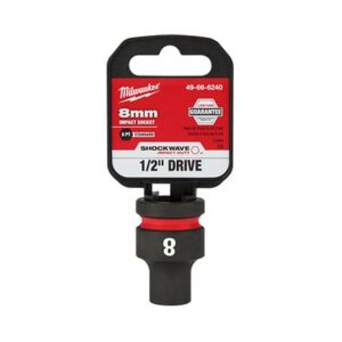 Shockwave Standard 6 Point Impact Socket 1/2 Inch Drive - Milwaukee 8mm