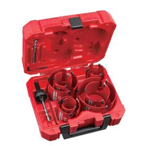 Big Hawg Hole Saw With Carbide Teeth General Purpose 10 Piece Kit - Milwaukee