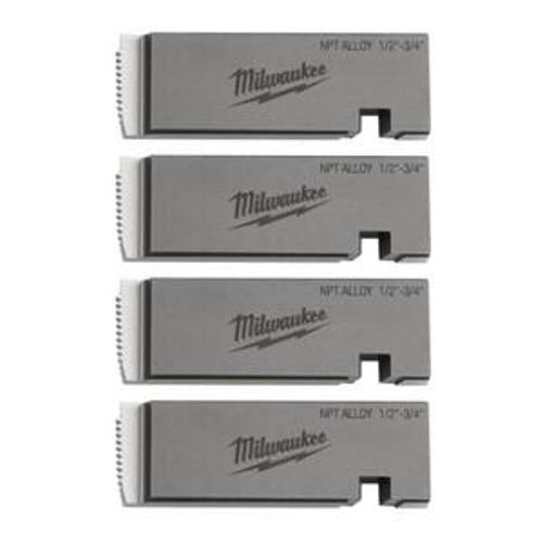 Universal Pipe Threading Die Set Alloy NPT 1/2-3/4 Inch - Milwaukee