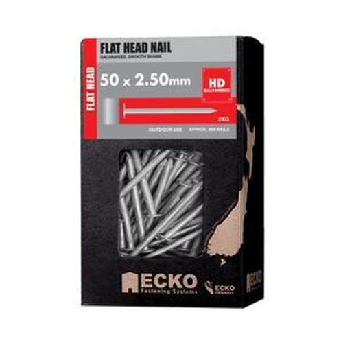 Nail Galvanised Flat Head Smooth 50 x - Ecko 2.50mm 2kg