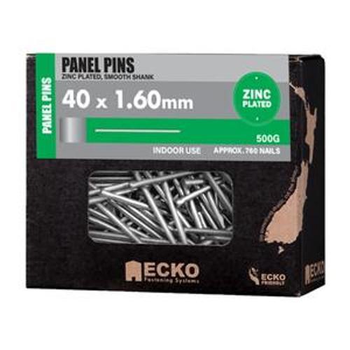 Panel Pin Zinc Plated Smooth - Ecko 40mm x 1.60mm 500g