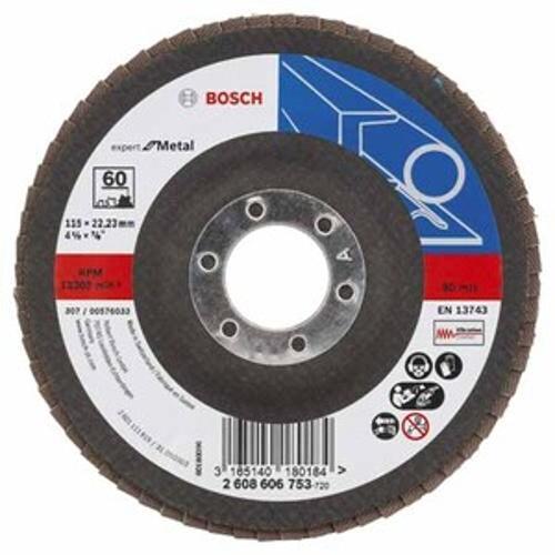 Angled Flap Disc For Metal 115X22.23MM 60 Grit - Bosch