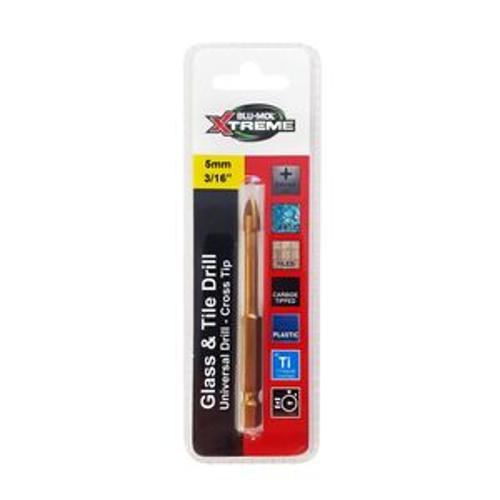 Xtreme Glass and Tile Drill Bit Cross Tip - Blu-Mol 5mm