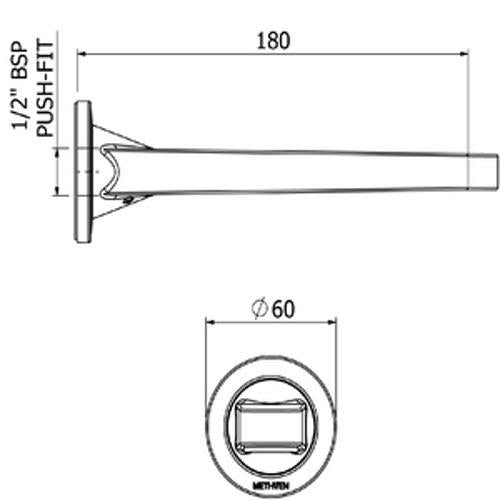 Glide Bath Spout Wall Mounted Chrome GLSPWBTCP - Methven