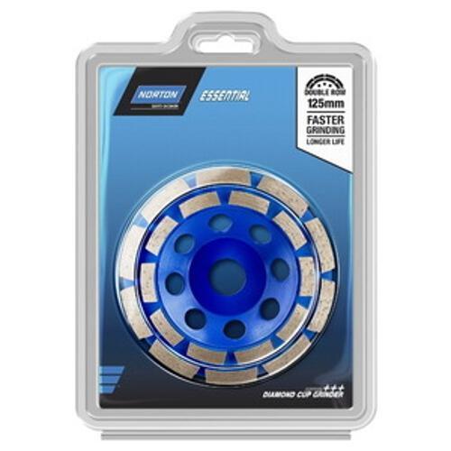 Essential Double Row Cup Grinder 20 Segment 125 x - NORTON 22.2mm