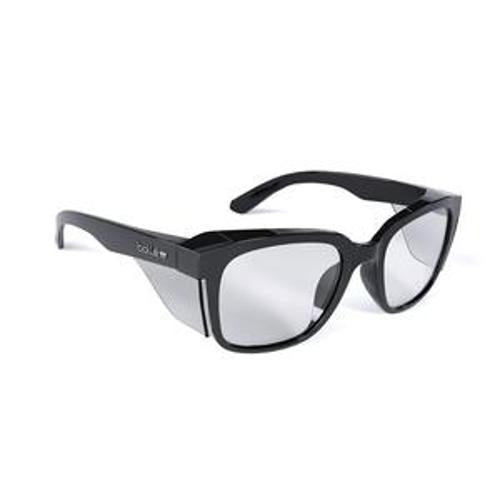 STKS 410 Safety Spec Clear Lens Platinum AS/AF Black Gloss Frame - Bolle Safety