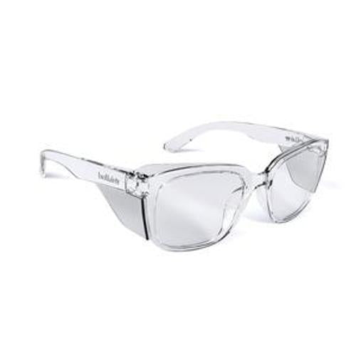 STKS 410 Safety Spec Clear Lens Platinum AS/AF Crystal Clear Frame