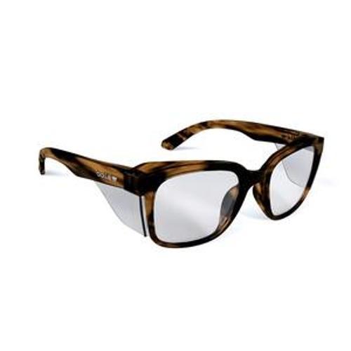 STKS 410 Safety Spec Clear Lens Platinum AS/AF Brown Tortoise Frame