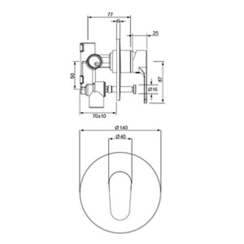 Glide Shower Mixer With Diverter Chrome