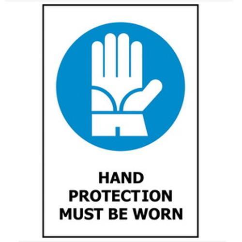 PVC Sign Hand Protection Must Be Worn Sign 240 x - Safety Genius 340mm