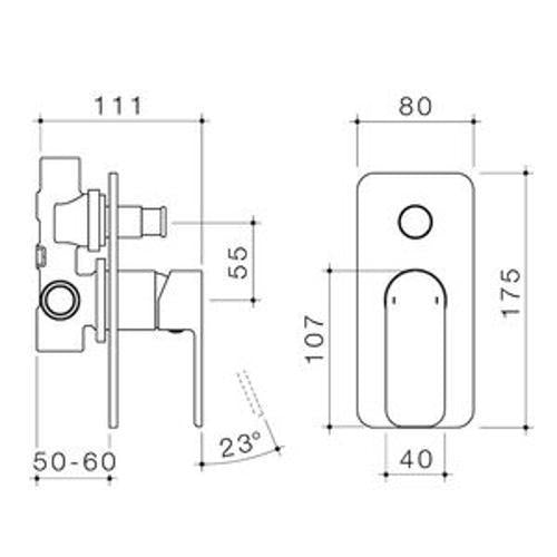 Luna Bath/Shower Mixer with Diverter Brushed Nickel - Caroma