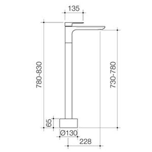 Urbane II Freestanding Bath Filler Brushed Brass 98611BB - Caroma