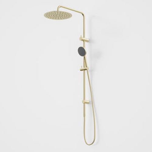 Urbane II Rail Shower with - Caroma 300mm Overhead Brushed Brass 99630BB3A