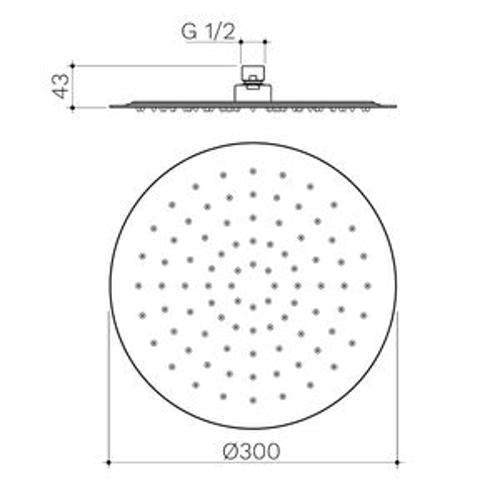 Urbane II 300mm Round Rain Shower Matte Black 99634B3A - Caroma