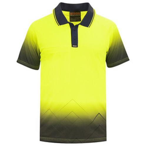Polo Day Only Lightweight 150GSM Polyester Mountain Peak Yellow/Navy Large