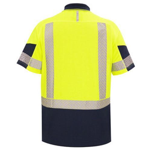 Polo Day/Night Lightweight 150GSM Quick-Dri Cotton Backed Yellow/Navy 8XL