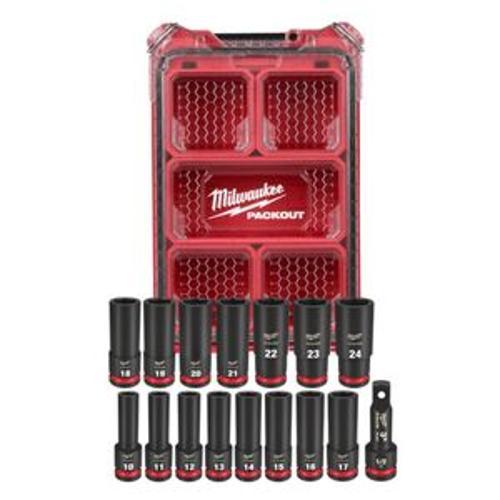 SHOCKWAVE PACKOUT Impact Socket Packout Set 1/2 Inch Dr Deep Metric 16 Piece