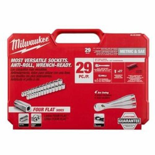 Socket Set 3/8 Inch Drive 29 Piece SAE/Metric - Milwaukee