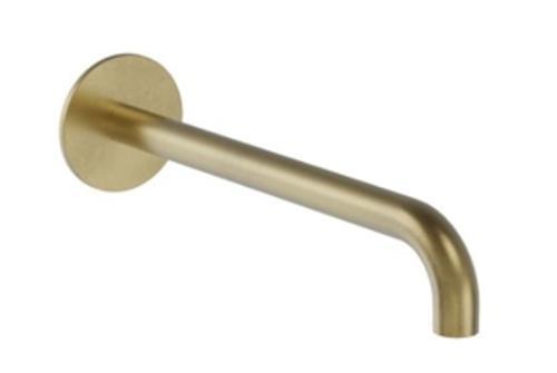 Buddy Wall Mount Spout - Plumbline 250mm Brushed Brass Organic