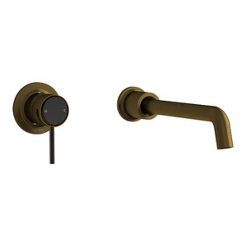 Tate Wall Mounted Basin/Bath Mixer 220mm Brushed Bronze / Black