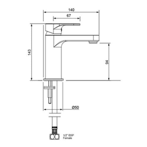 Glide Basin Mixer Matte Black Leadfree