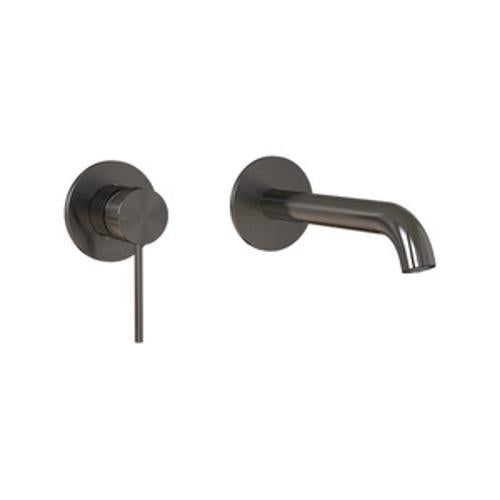Linea Basin Bath Mixer Wall Mounted Brushed Gunmetal - Felton