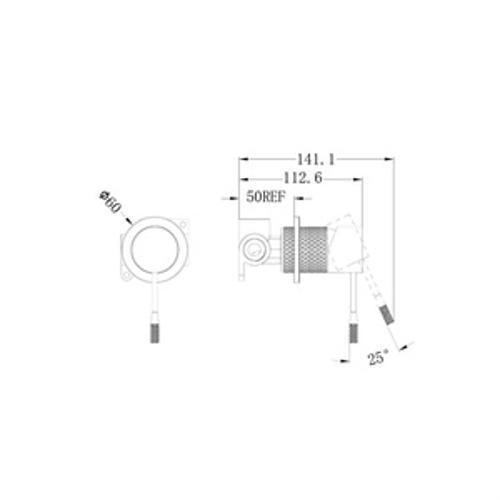 Opal Shower Mixer 60mm Plate Brushed Nickel - Nero