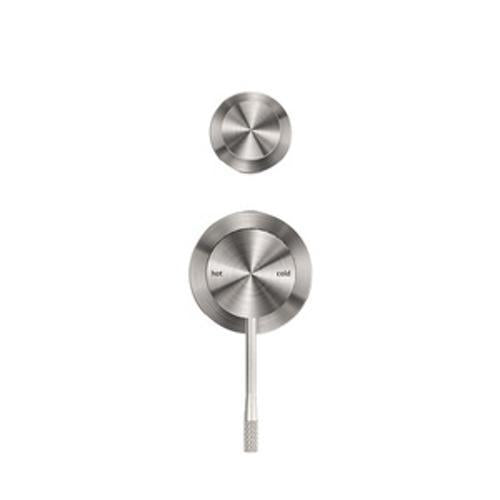 Opal Shower Mixer With Diverter Separate Plate Brushed Nickel - Nero