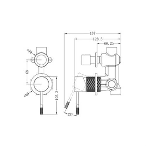 Opal Shower Mixer With Diverter Separate Plate Brushed Nickel - Nero