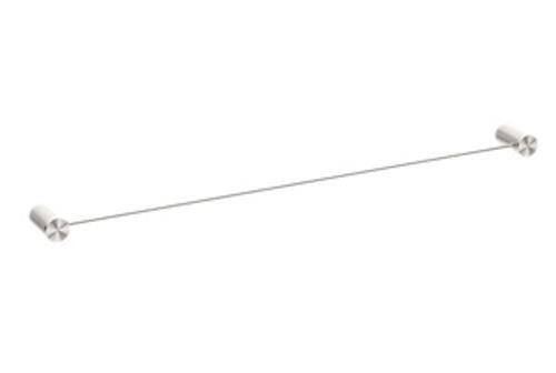 Opal Single Towel Rail - Nero 800mm Brushed Nickel