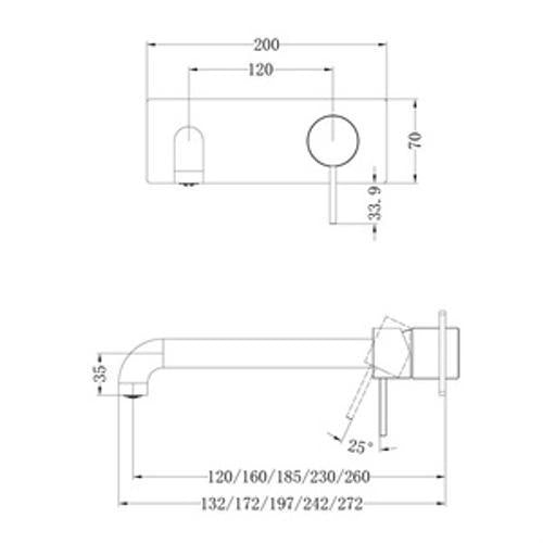 Mecca Wall Basin/Bath Mixer - Nero 185mm Trim Kit Matte White