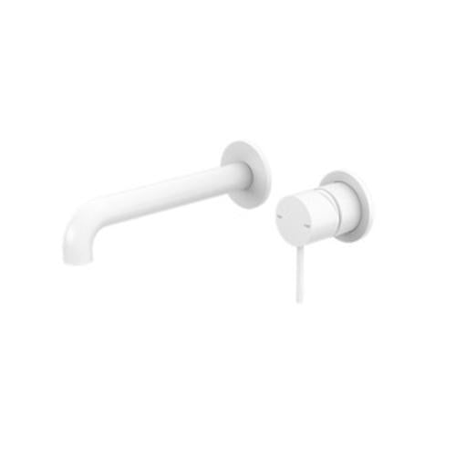 Mecca Wall Basin/Bath Mixer Separate Back Plate - Nero 260mm Matte White
