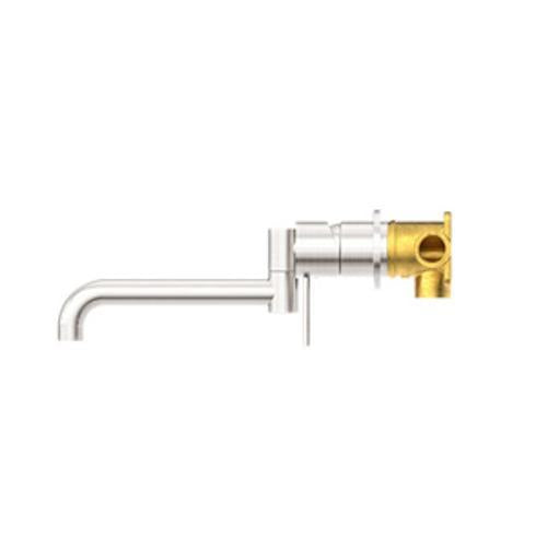 Mecca Wall Basin/Bath Mixer Swivel Spout - Nero 225mm Brushed Nickel