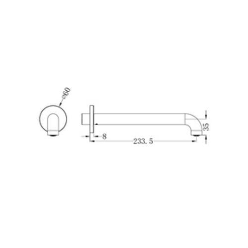 Mecca Basin/Bath Spout - Nero 230mm Graphite