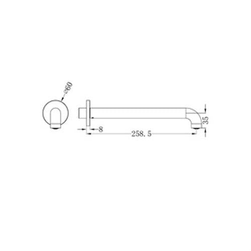Mecca Basin/Bath Spout - Nero 260mm Graphite