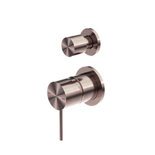 Mecca Shower Mixer With Diverter Separate Back Plate Brushed Bronze - Nero