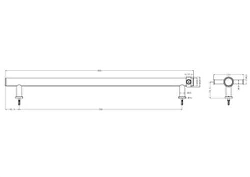 Vertical Towel Rail - Nero 900mm Brushed Nickel Non-Heated