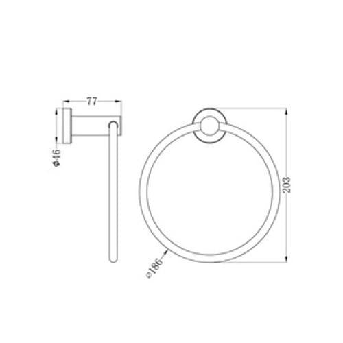 Classic Hand Towel Ring Matte Black - Nero