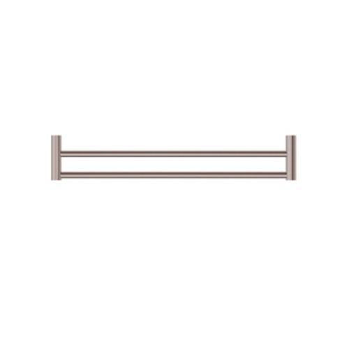 Mecca New Double Towel Rail - Nero 600mm Brushed Bronze