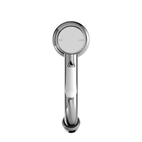 York Straight Basin Mixer Chrome With White Porcelain Lever - Nero