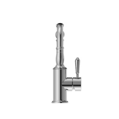 York Basin Mixer Hook Spout Chrome With Metal Lever - Nero