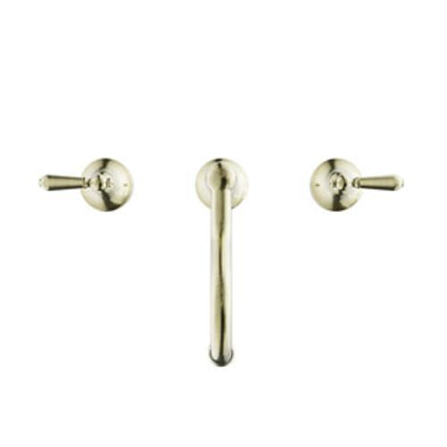 York Basin Tap Set With Metal Lever Aged Brass - Nero