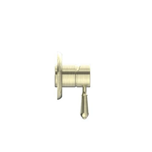 York Shower Mixer With Metal Lever Aged Brass - Nero