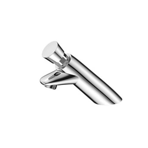 Classic Push Button Pillar Tap Lead Free Timeflow Chrome - Nero