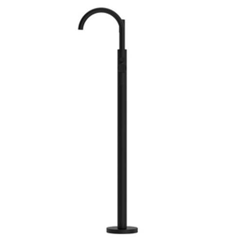 Mecca Round Freestanding Mixer With Hand Shower Matte Black - Nero